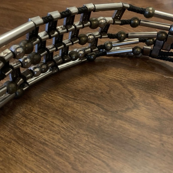 70s 80s Beaded Belt Multi Strand Gold Brass Silver Tone Beads Rock Disco Glam - Picture 5 of 16